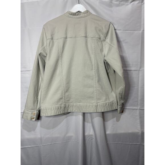 Rare CJ Banks Christopher and Banks Khaki Moto Jacket Size XL - Picture 8 of 11